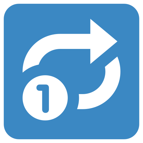 Repeat Single Button as drawn by Twitter / X in Twemoji 1.0