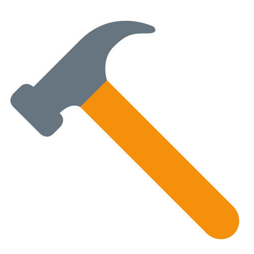 Hammer as drawn by Twitter / X in Twemoji 1.0