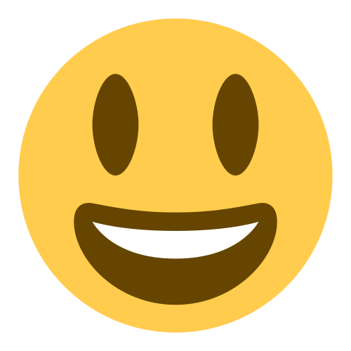Grinning Face with Big Eyes as drawn by Twitter / X in Twemoji 1.0