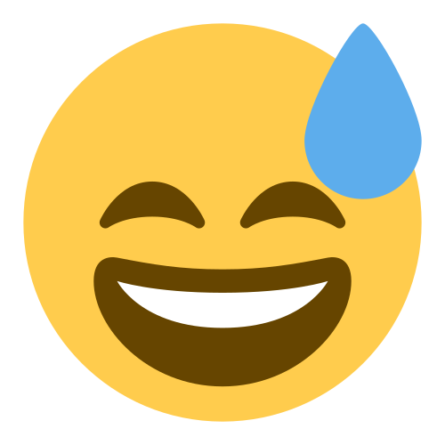 Grinning Face with Sweat, the previous design