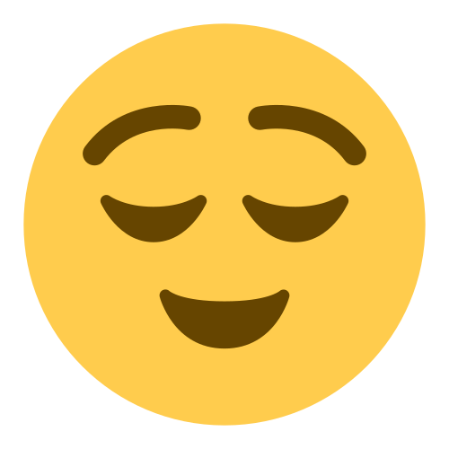 Relieved Face as drawn by Twitter / X in Twemoji 1.0