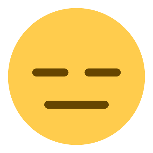 Expressionless Face as drawn by Twitter / X in Twemoji 1.0