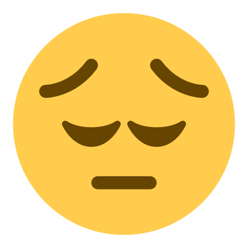 Pensive Face as drawn by Twitter / X in Twemoji 1.0