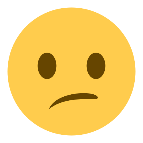 Confused Face as drawn by Twitter / X in Twemoji 1.0