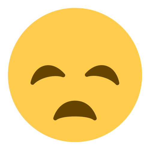 Disappointed Face as drawn by Twitter / X in Twemoji 1.0