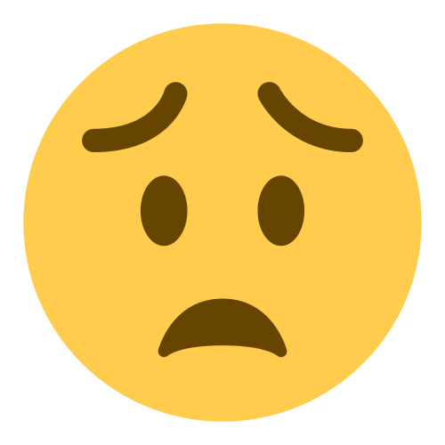 Faccina Preoccupata as drawn by Twitter / X in Twemoji 1.0