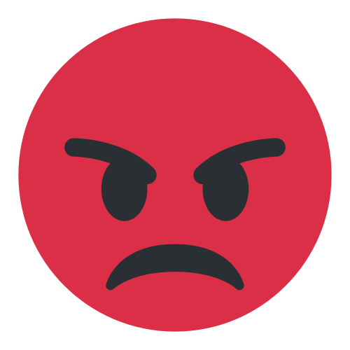 Enraged Face as drawn by Twitter / X in Twemoji 1.0