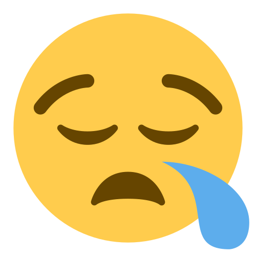 眠い as drawn by Twitter / X in Twemoji 1.0