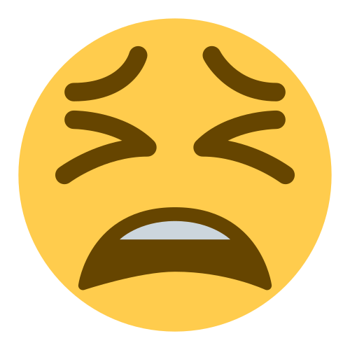Tired Face as drawn by Twitter / X in Twemoji 1.0