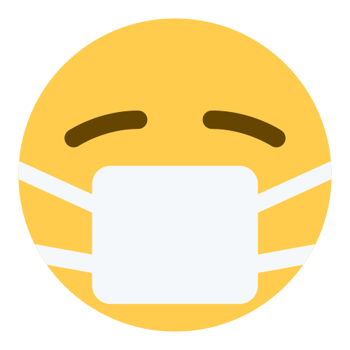 Face with Medical Mask as drawn by Twitter / X in Twemoji 1.0