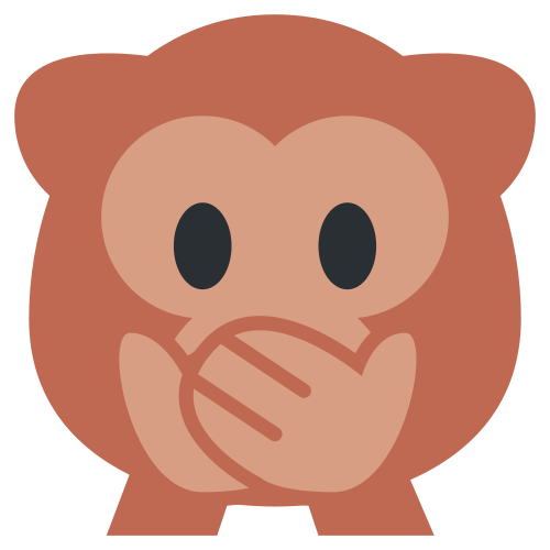 Speak-No-Evil Monkey as drawn by Twitter / X in Twemoji 1.0