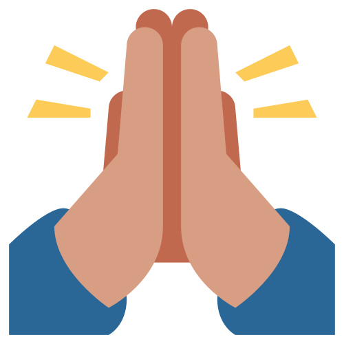 Folded Hands as drawn by Twitter / X in Twemoji 1.0