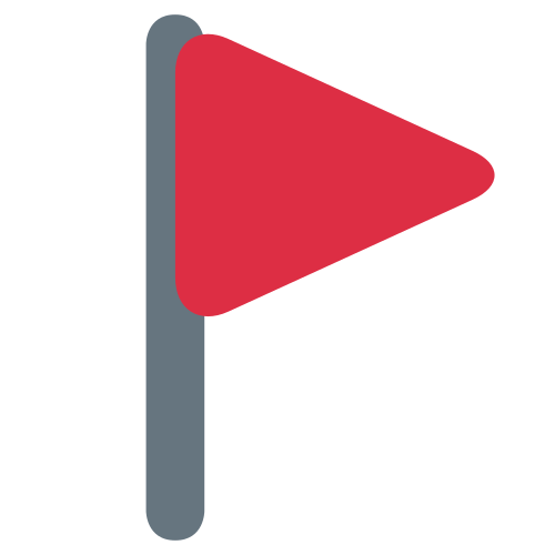 Triangular Flag as drawn by Twitter / X in Twemoji 1.0
