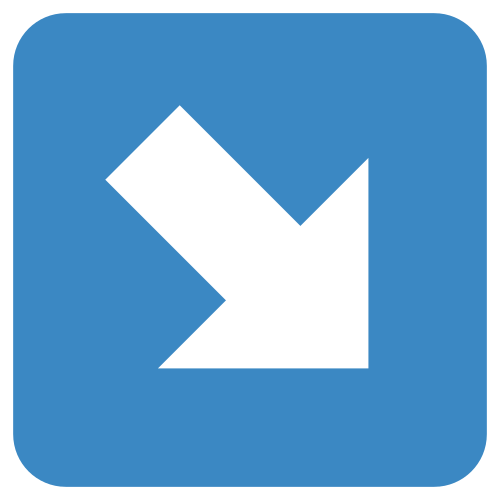 Down-Right Arrow as drawn by Twitter / X in Twemoji 1.0