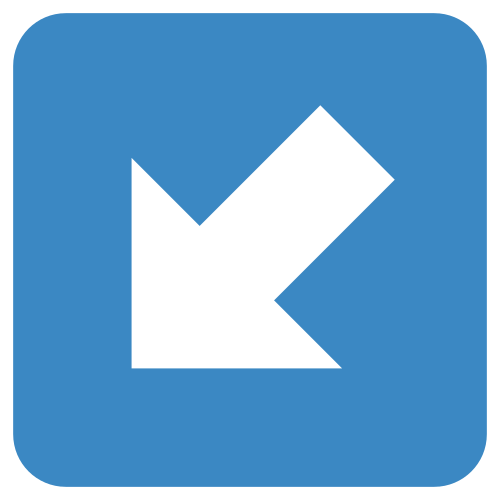 Down-Left Arrow as drawn by Twitter / X in Twemoji 1.0