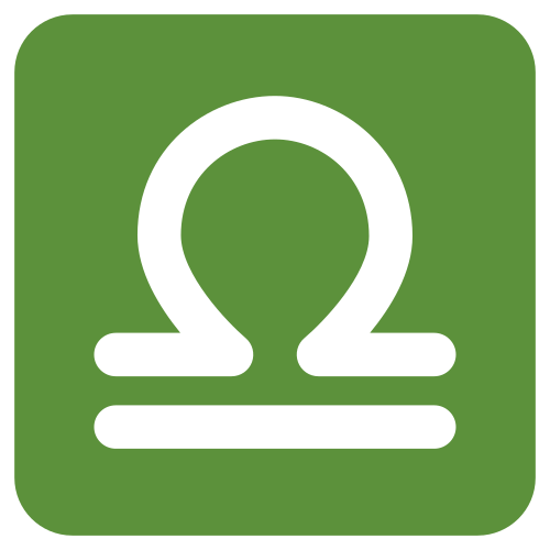 Libra as drawn by Twitter / X in Twemoji 1.0