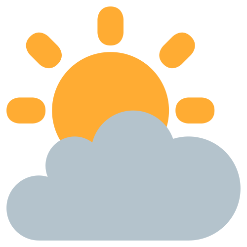 Sun Behind Cloud as drawn by Twitter / X in Twemoji 1.0