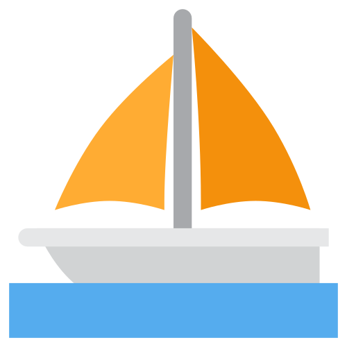 Sailboat as drawn by Twitter / X in Twemoji 1.0