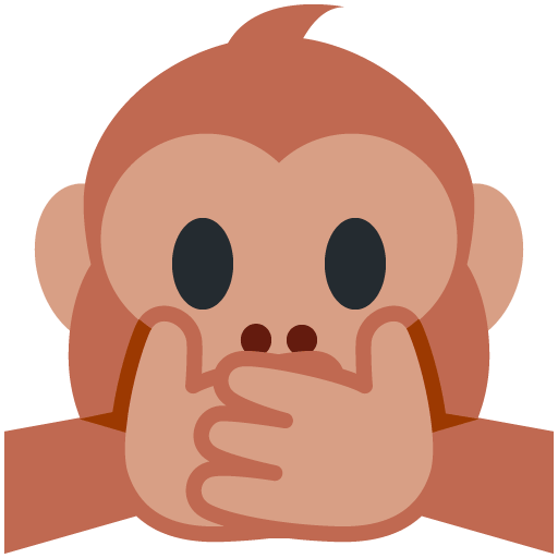 Speak-No-Evil Monkey as drawn by Twitter / X in Twemoji 11.0