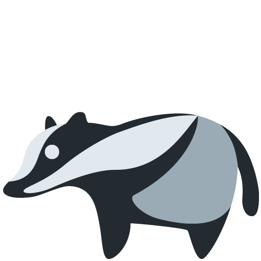 Badger as drawn by Twitter / X in Twemoji 11.0