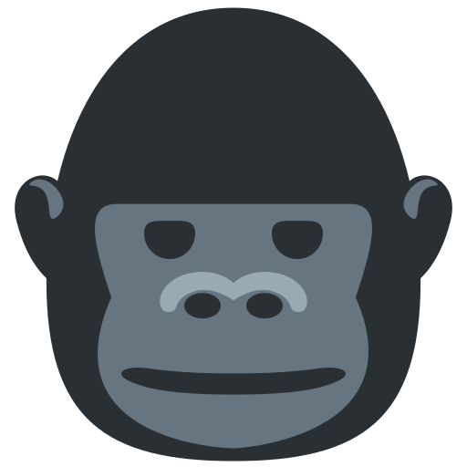 Gorilla as drawn by Twitter / X in Twemoji 11.1