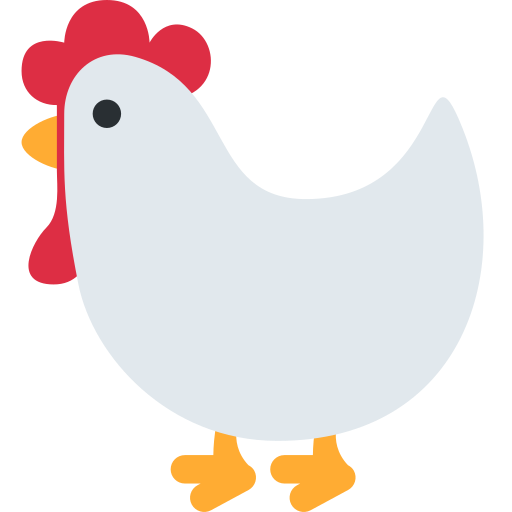 Rooster as drawn by Twitter / X in Twemoji 11.2