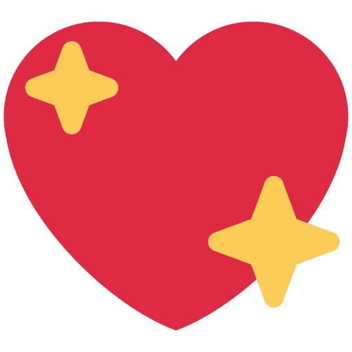 Sparkling Heart as drawn by Twitter / X in Twemoji 11.2