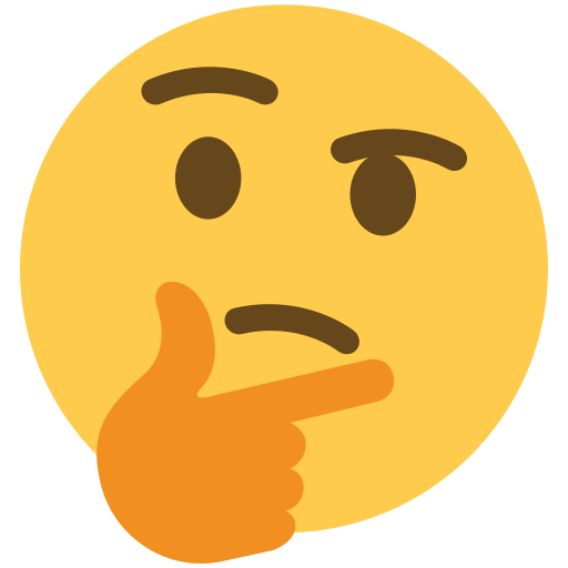 Thinking Face as drawn by Twitter / X in Twemoji 11.2