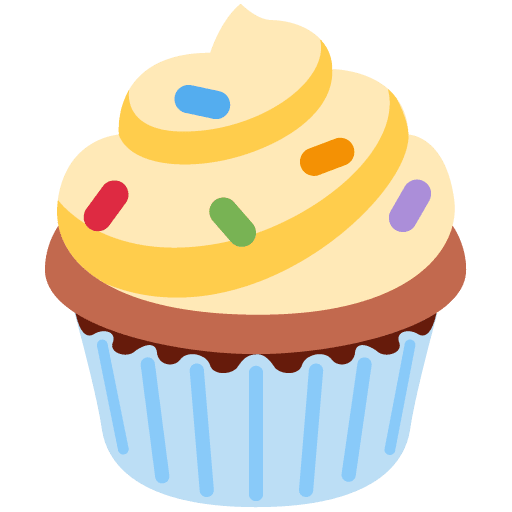 Cupcake as drawn by Twitter / X in Twemoji 11.2