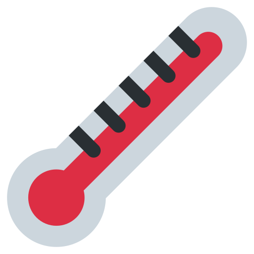 Thermometer as drawn by Twitter / X in Twemoji 11.3