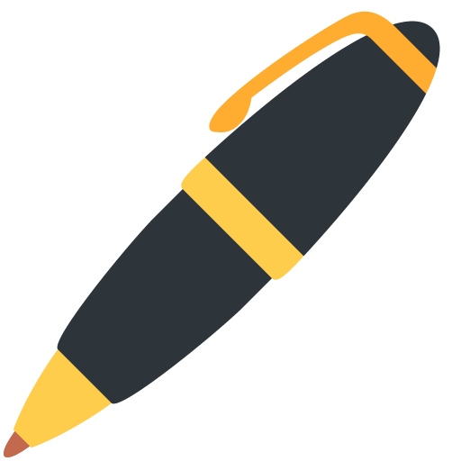Pen as drawn by Twitter / X in Twemoji 11.3