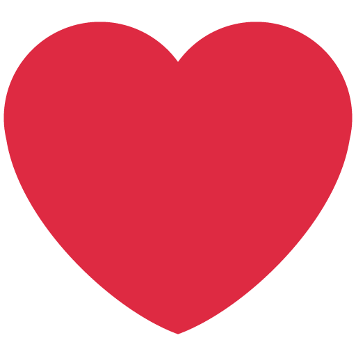 Rotes Herz as drawn by Twitter / X in Twemoji 11.3