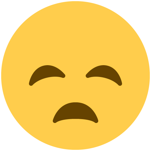 Disappointed Face as drawn by Twitter / X in Twemoji 11.4