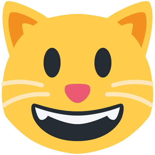 Grinning Cat as drawn by Twitter / X in Twemoji 11.4