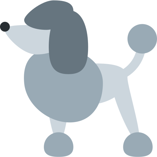 Poodle as drawn by Twitter / X in Twemoji 12.0