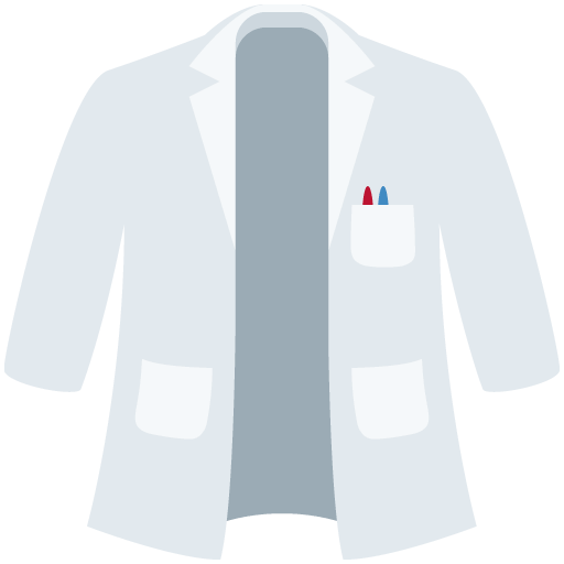 Lab Coat as drawn by Twitter / X in Twemoji 12.0