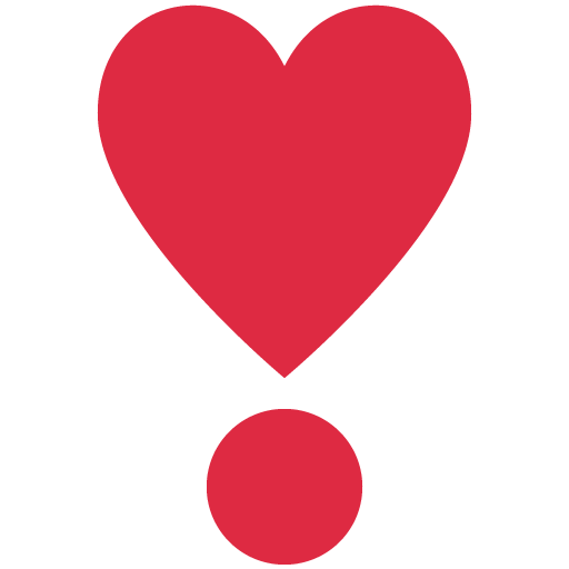 Punto Esclamativo a Cuore as drawn by Twitter / X in Twemoji 12.0