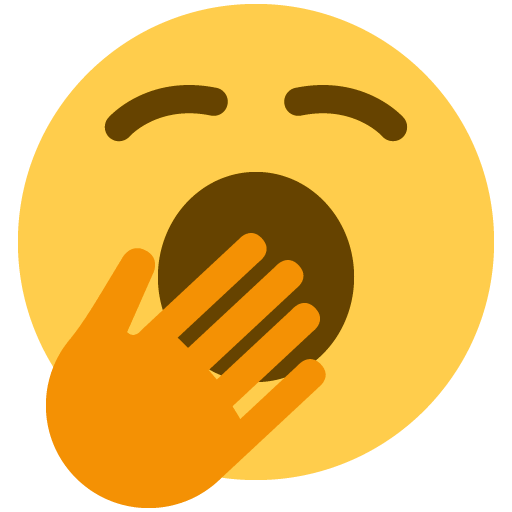 Yawning Face as drawn by Twitter / X in Twemoji 12.1.3
