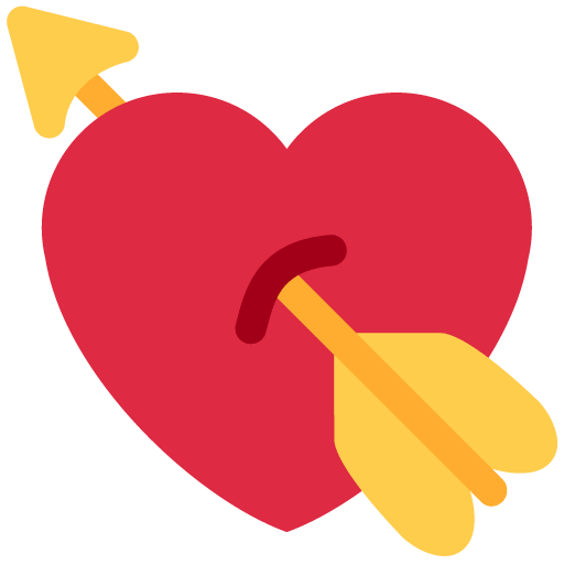 Heart with Arrow as drawn by Twitter / X in Twemoji 12.1.4
