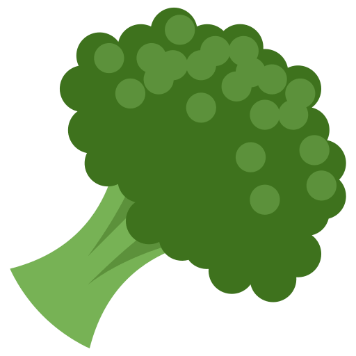 Broccoli as drawn by Twitter / X in Twemoji 12.1.4