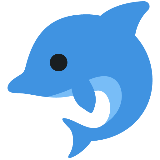 Dolphin as drawn by Twitter / X in Twemoji 12.1.5
