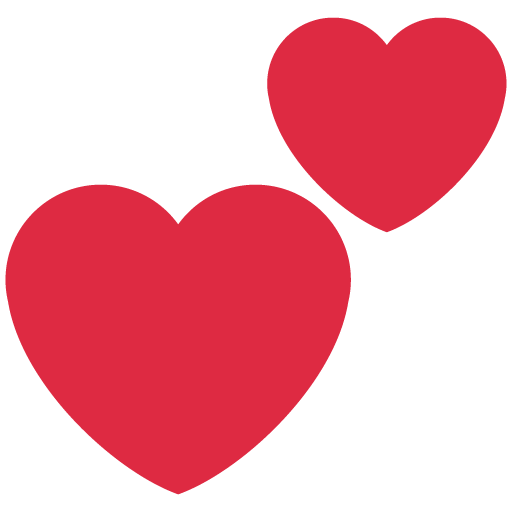 Two Hearts as drawn by Twitter / X in Twemoji 13.0.1