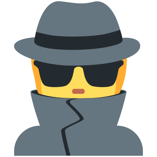 Detective as drawn by Twitter / X in Twemoji 13.0.1