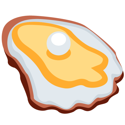 Oyster as drawn by Twitter / X in Twemoji 13.0.1