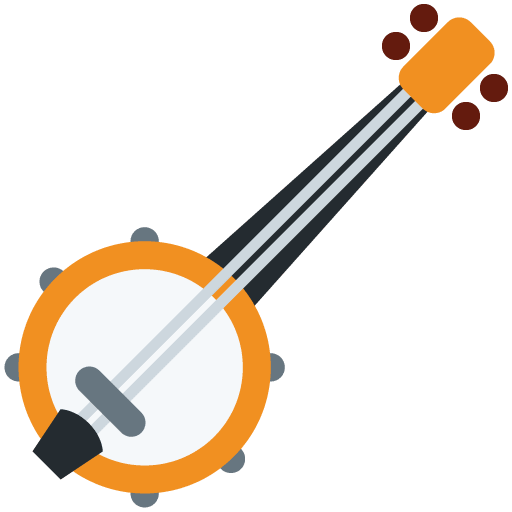 Banjo as drawn by Twitter / X in Twemoji 13.0.1