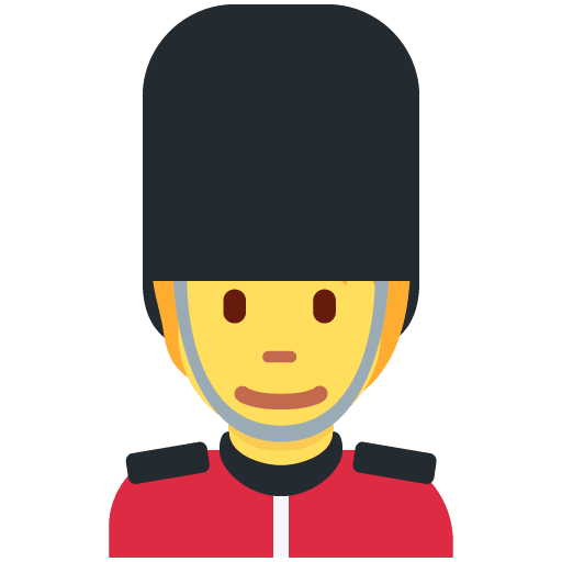 Guardia as drawn by Twitter / X in Twemoji 13.0.2
