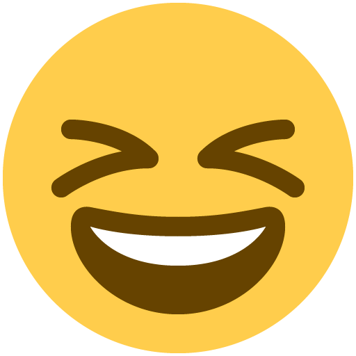 Grinning Squinting Face as drawn by Twitter / X in Twemoji 13.0.2