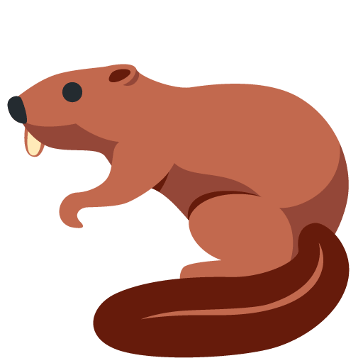 Beaver as drawn by Twitter / X in Twemoji 13.0.2