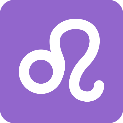 Leo as drawn by Twitter / X in Twemoji 13.0.2