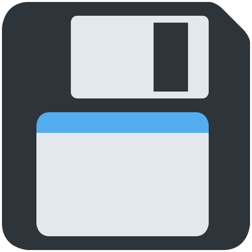 Floppy Disk as drawn by Twitter / X in Twemoji 13.0